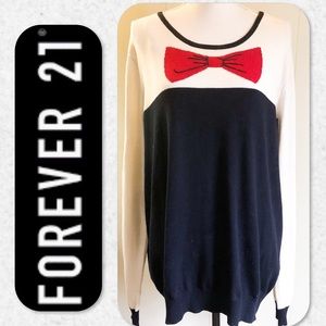Forever 21 Plus Size Red Bow Sweater